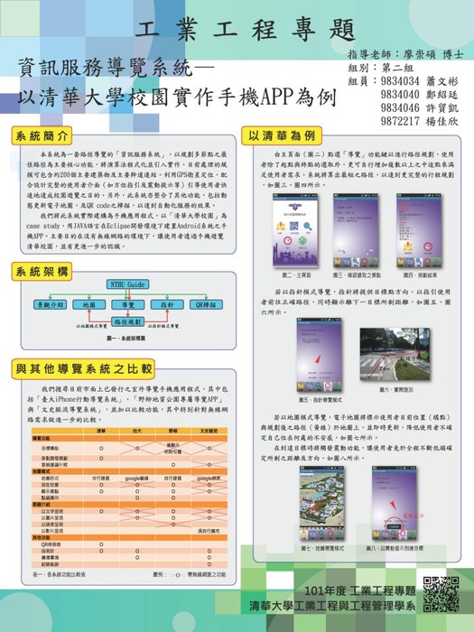 展示獎1─資訊服務導覽系統─以清華大學校園實作手機APP為例